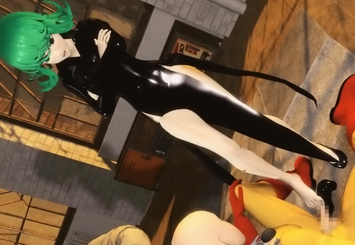 【ワンパンマン】タツマキちゃんの美脚に足コキされて情けなく射精しちゃうサイタマの3Dアニメ
