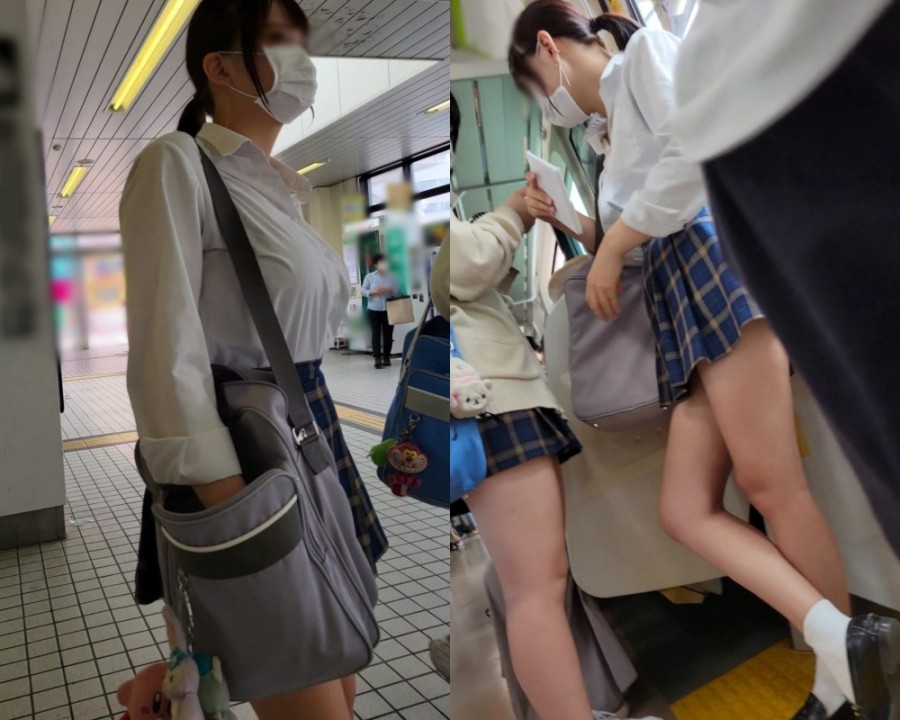 【ガチ画像】東京の駅にとんでもない美脚JK（しかも巨乳）が出現して話題にｗｗｗ