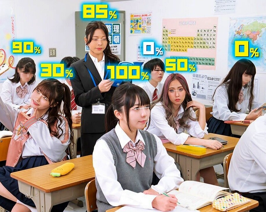 【驚愕】クラスの女子とヤレる確率を可視化してみましたｗｗｗ（女教師アリ）